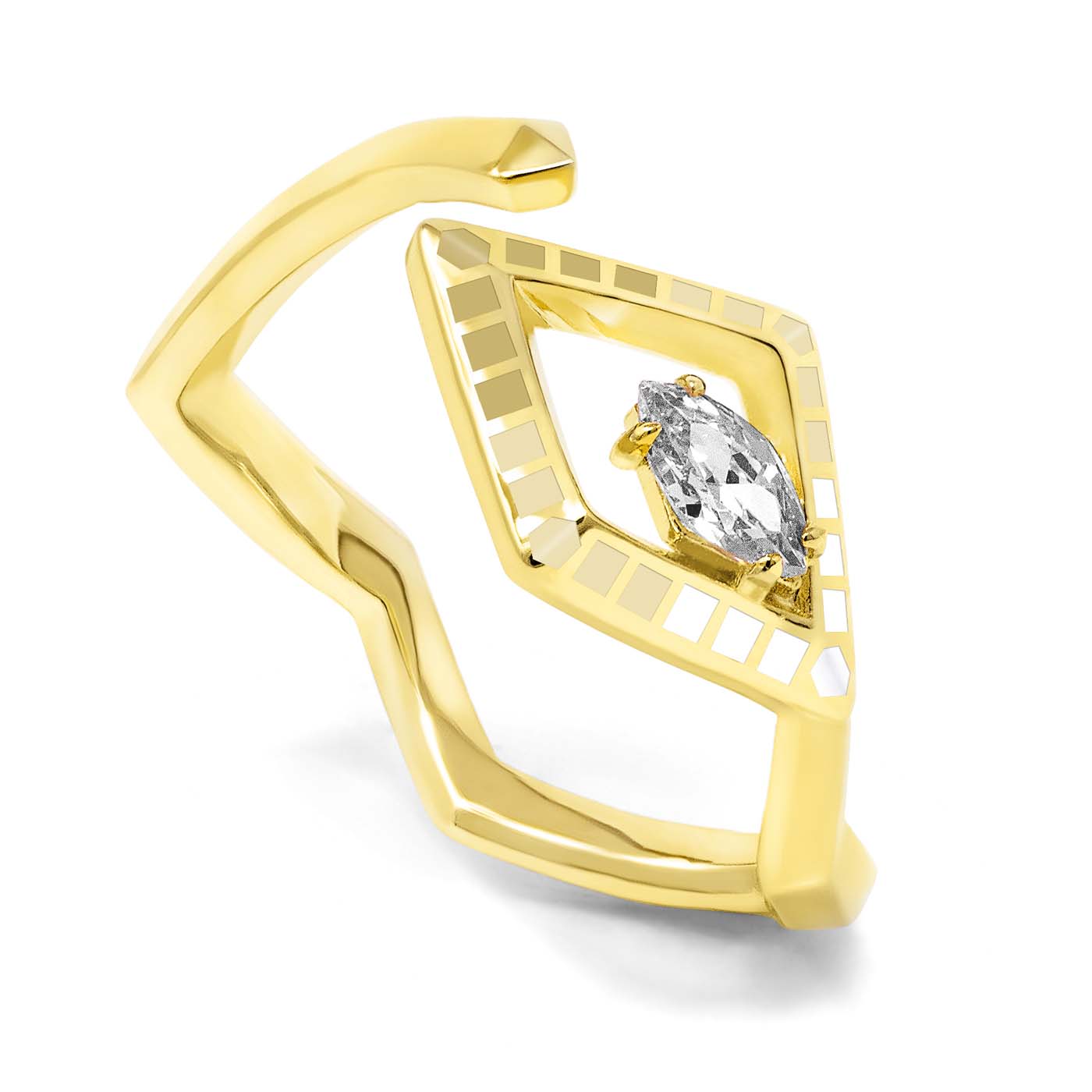 18ct Yellow Gold Vermeil Coba Ring with Topaz